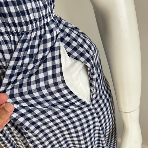 Draper James RSVP Gingham Sleeveless Maxi Dress Size M Navy Blue White Check - Picture 4 of 13